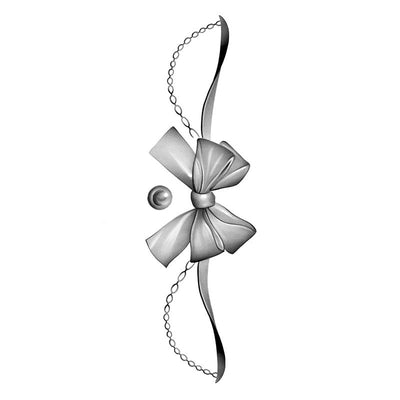 Elegant ribbon tattoo sticker symbolizing beauty, confidence, and gentle strength with intricate design details.